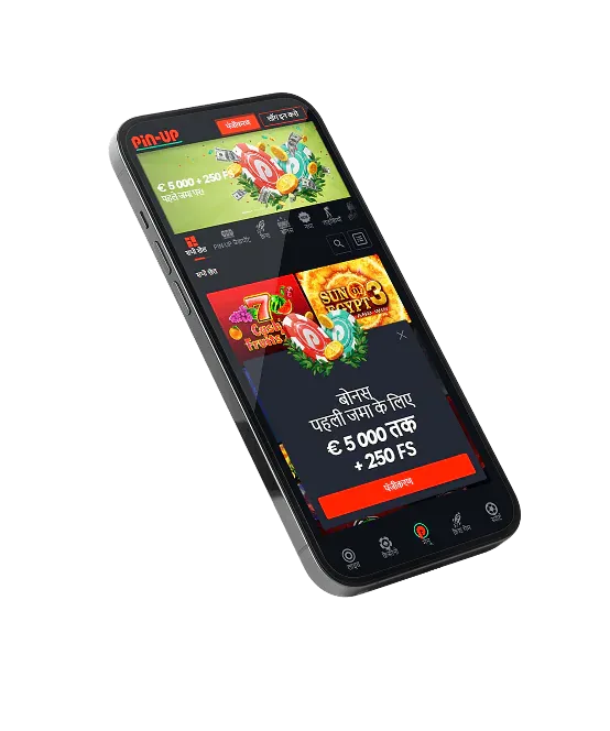 Pin-Up casino lobby on a smartphone